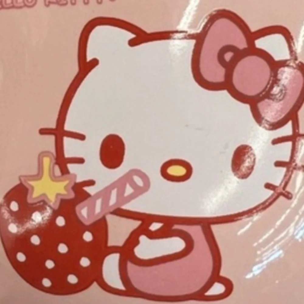 Hello Kitty Adorable Pink Red Strawberry Pottery Ramen Bowl::Notched Chopsticks